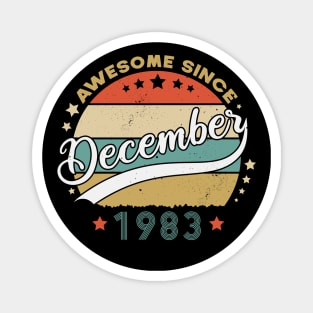 Awesome Since December 1983 Birthday Retro Sunset Vintage Magnet